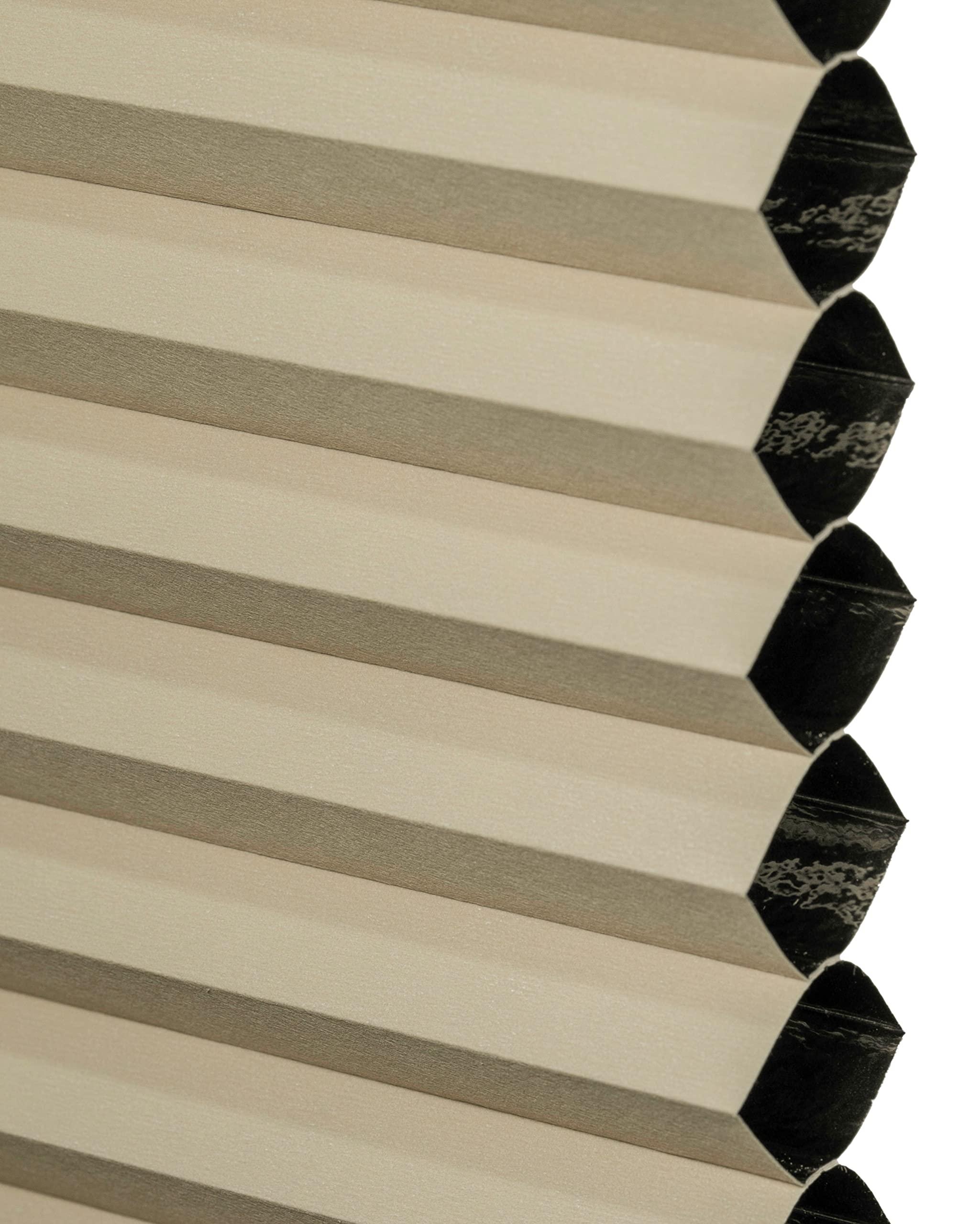 CHICOLOGY CHICOLOGY Cellular Shades, Top Down Bottom Up Shades, Blinds for Windows, Window Shades for Home, Door Blinds, Window Coverings, Cellular Blinds,Khaki Grey - Blackout, 57.25" W x 72" H