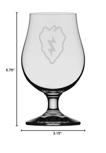Etched Laser Art United States Army 25th Infantry Division Etched Personalized Custom Crystal Iona Beer Glass