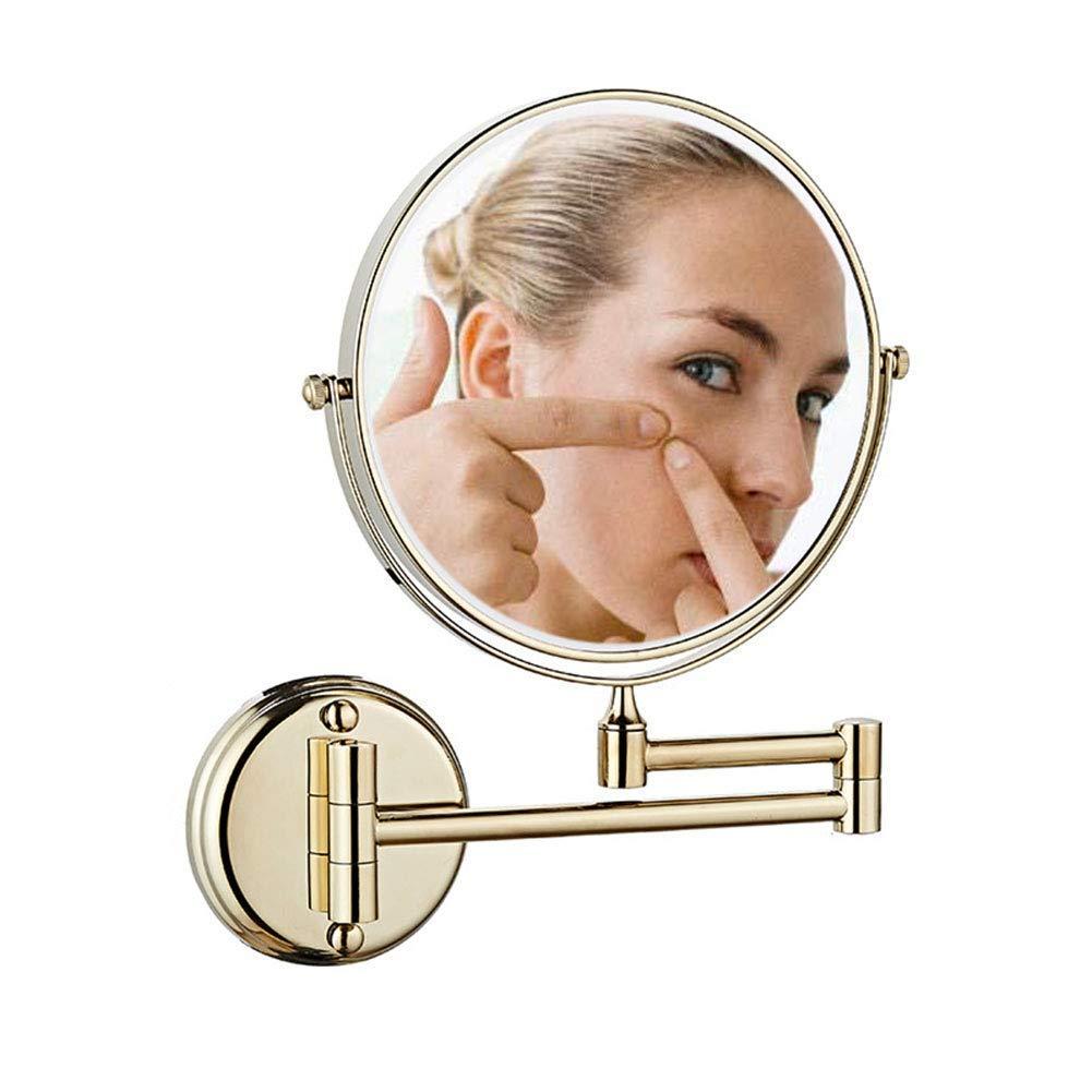 Generic Wall Mounted Makeup Mirror Two-Sided Swivel Wall Mount Mirror,Two-Sided Extendable,360 Degree Swivel(Gold 10X) (Gold 10X)