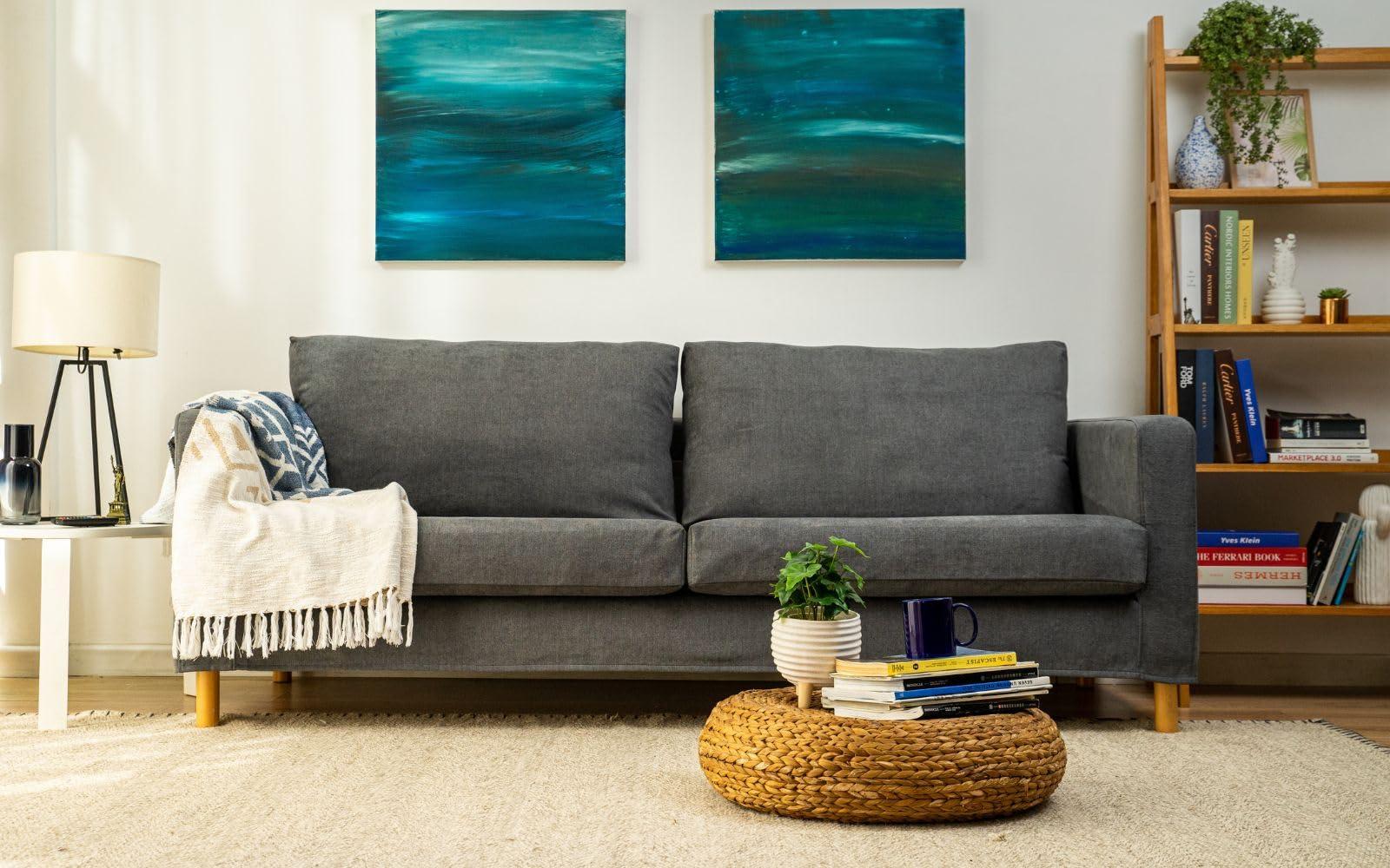 Comfort Works Comfort Works Custom Karlstad Sofa Covers, Replacement for IKEA Karlstad 3-Seater Sofa (3-Seater - Medium Grey)