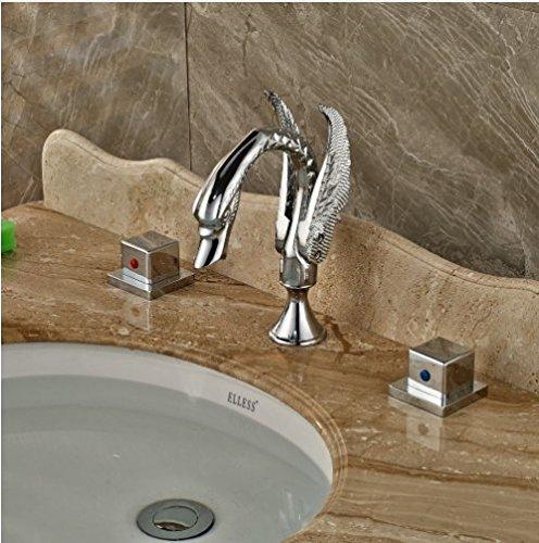 GOWE GOWE Bathroom Animal Shape Bath Tub Faucet Chrome Polish Basin Tap Hot&Cold Faucet Deck Mounted
