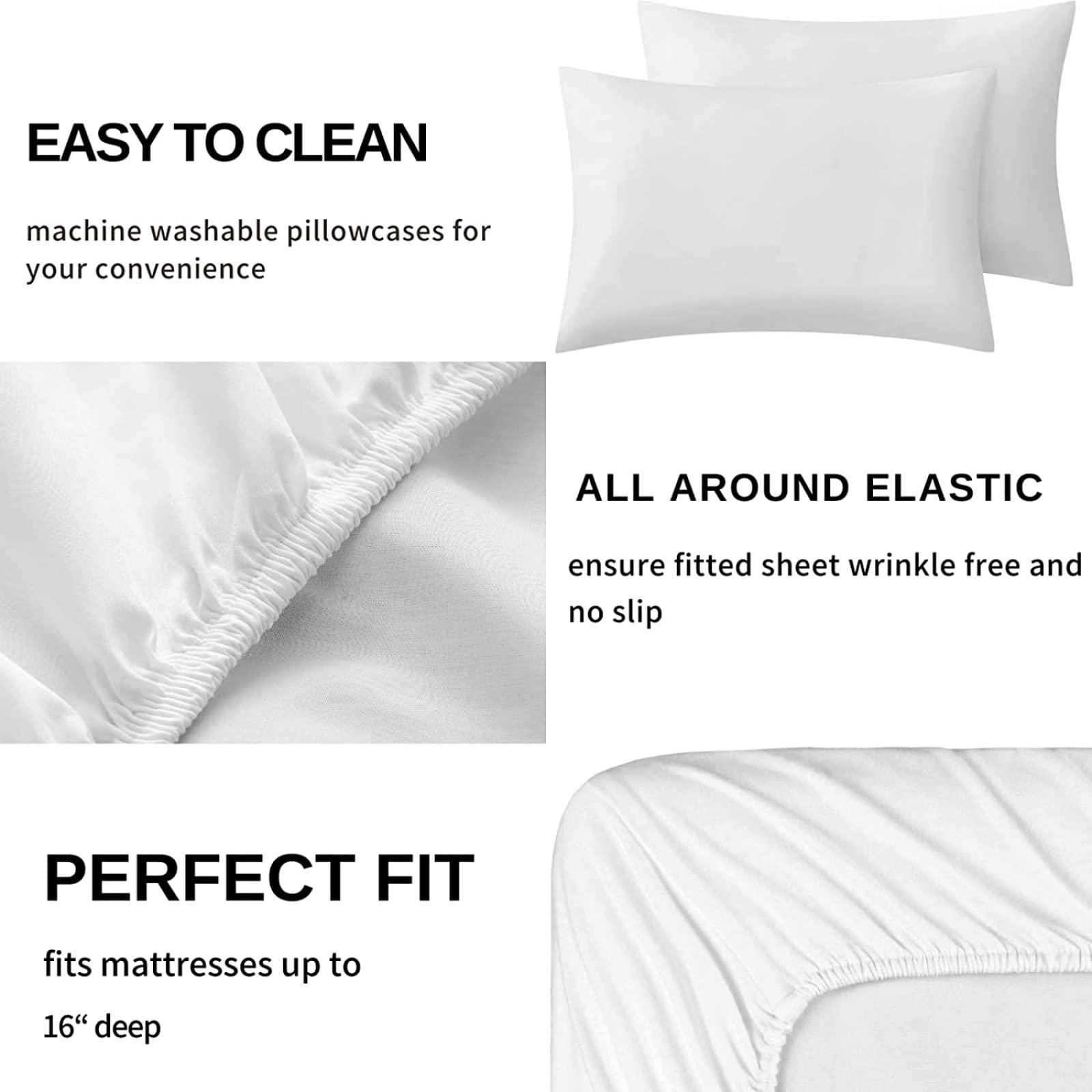 zcsm zcsm Leopard Sheets Full Size Sheets - Animal Bedding Sheets & Pillowcases - Luxurious 100% Microfiber, High Thread Count Print, Flat Sheet & Deep Pocket Fitted Sheet & 2 Pillowcases