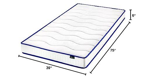 Zinus ZINUS 6 Inch Essential Innerspring Mattress, Twin, Mattress for Kids, Medium Firm Feel, CertiPUR-US Certified Foams, Mattress in A Box