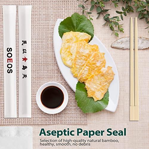Soeos Soeos Chopsticks Disposable, Approx. 50 Sets, UV Treated Premium Disposable Chopsticks Individually Wrapped, Wooden Chopsticks Best for Japanese Sushi & Asian Dishes