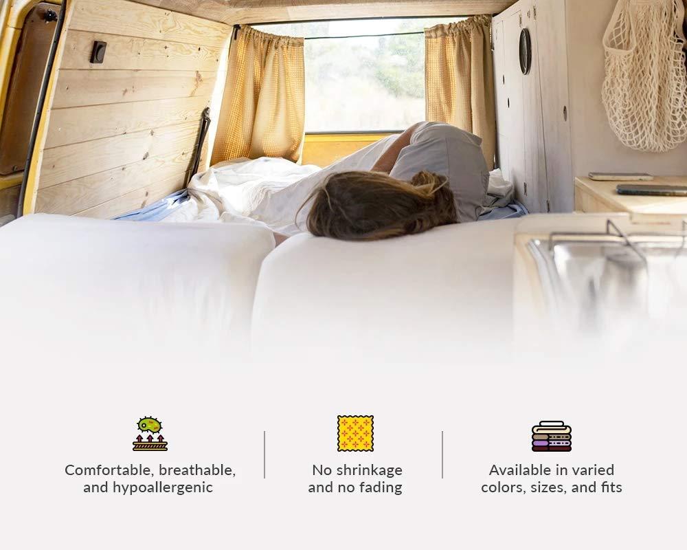 Sticky cotton Bunk Bed Sheets for Rv Eastern King (76 x 80) Mattress, 400 Thread Count 100% Egyptian Cotton Rv Mattress Sheets Rv Eastern King Sheets 10-15\" Deep Pocket King Rv Sheets Set 4 PCs Navy Blue Solid