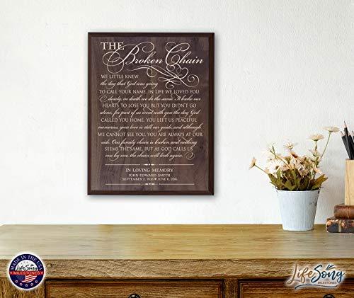 LifeSong Milestones LifeSong Milestones Personalized Wooden Wall Plaque Bereavement Keepsake in Remembrance of Loved One Condolence Funeral Gift 12x15 The Broken Chain