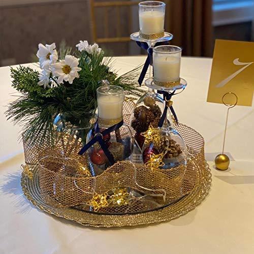 WGVI WGV Large Round Mirror Plate 16\" Diameter, 4 mm Thickness, Frameless Sanded Edges, Quality Thick Candle Tray, Home Event Party Wedding Table Centerpiece Wall Decor, 1 Piece