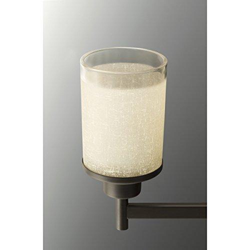 Progress Lighting Progress Lighting Alexa Collection 2-Light Etched Umber Linen with Clear Edge Glass Modern Bath Vanity Light Antique Bronze