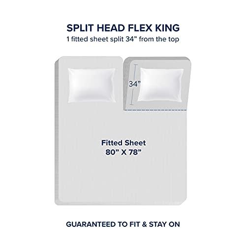 Urban Bedding Urban Bedding Bed-in-A-Bag 7 Piece Comforter & Sheet Set Egyptian Cotton - Split Head King - Down Alternative - Ultra-Soft 500 Thread Count Premium Bed Set - Split Head Flex King, White/Gray