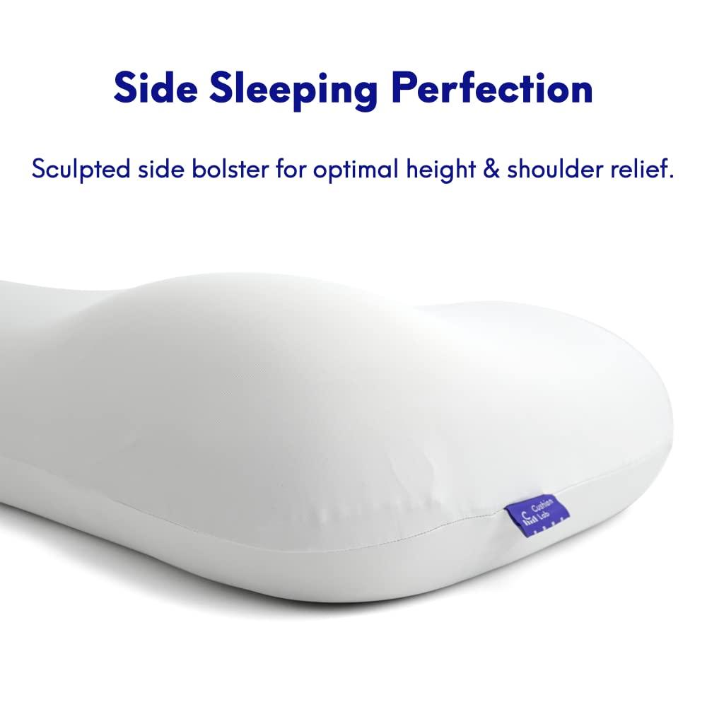 C CUSHION LAB C CUSHION LAB Deep Sleep Pillow, Patented Ergonomic Contour Design for Side & Back Sleepers, Orthopedic Cervical Shape Gently Cradles Head & Provides Neck Support & Shoulder Pain Relief - Calm Grey