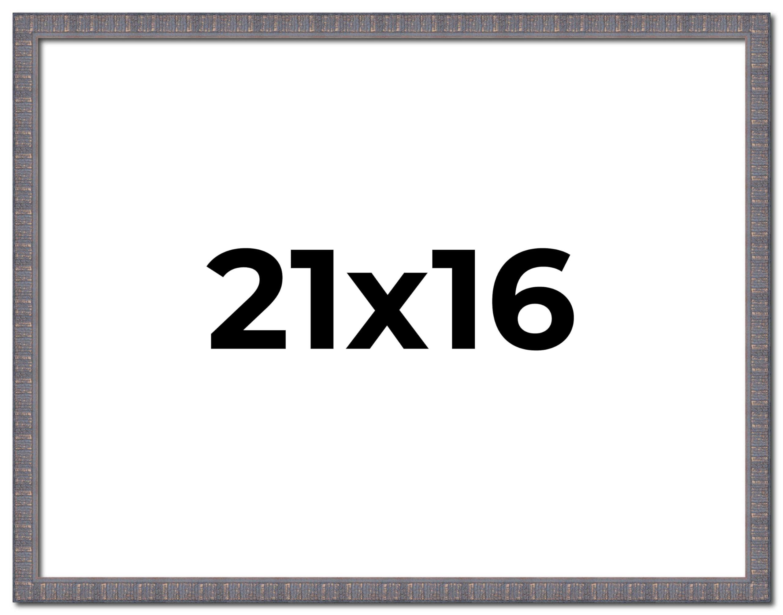 CountryArtHouse 21x16 Frame Slate Blue Distressed Rustic Solid Wood Picture Frame | 0.75 Inch Moulding Width | Includes UV Acrylic Plexiglass, Acid Free Foam Backing Board and Hanging Hardware | Sonoma Collection