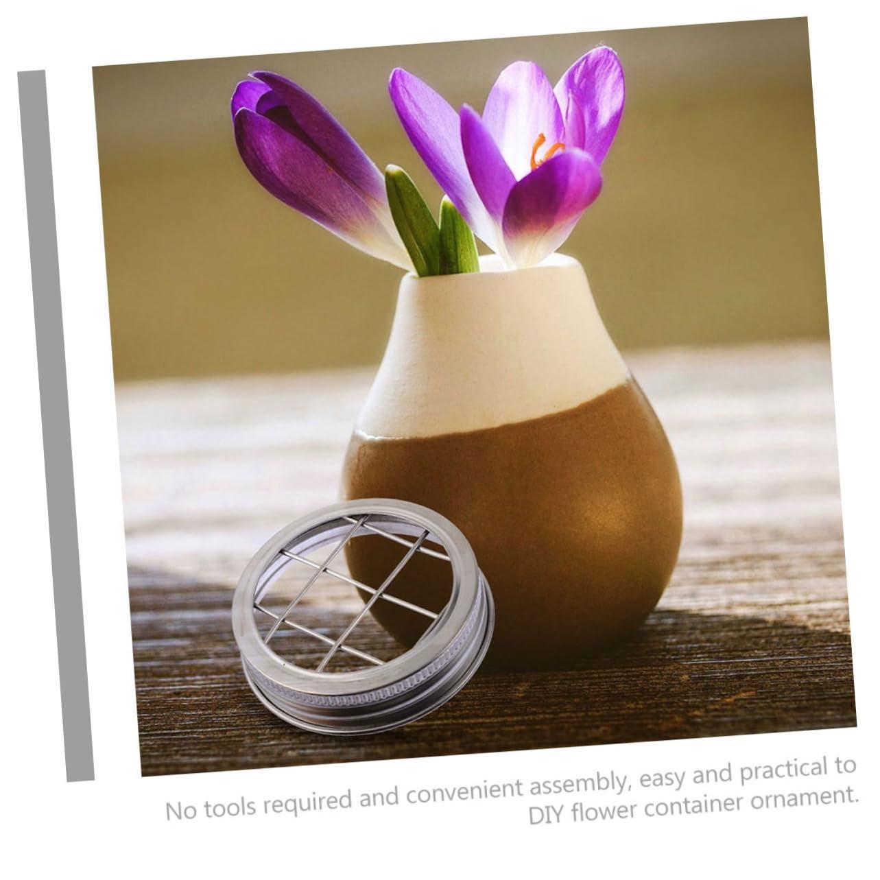 BIUDECO BIUDECO 1 Set of Mason Jar Lids for Sprouting and Flower Arranging Stainless Steel Mesh Covers for Canning Jars Portable Sprouting Lid and Flower Arrangement Cap