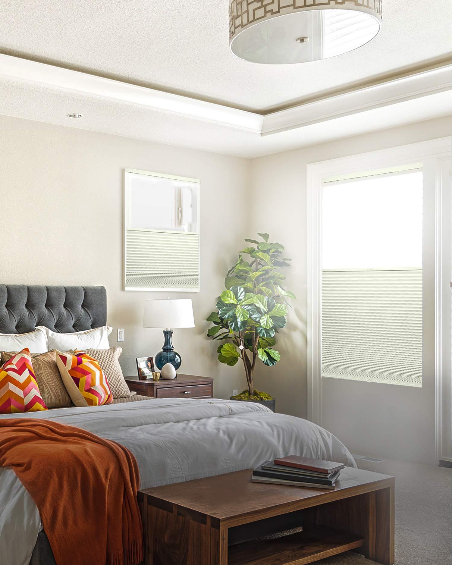 CHICOLOGY Custom Made Cordless Cellular Shades, Winter White (Blackout) Inside Mount,W:25" xH:72"