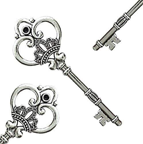 Makhry Makhry Mixed 20 Extra Large Antique Silver Finish Skeleton Keys Rustic Key for Wedding Decoration Favor(Antique Silver)