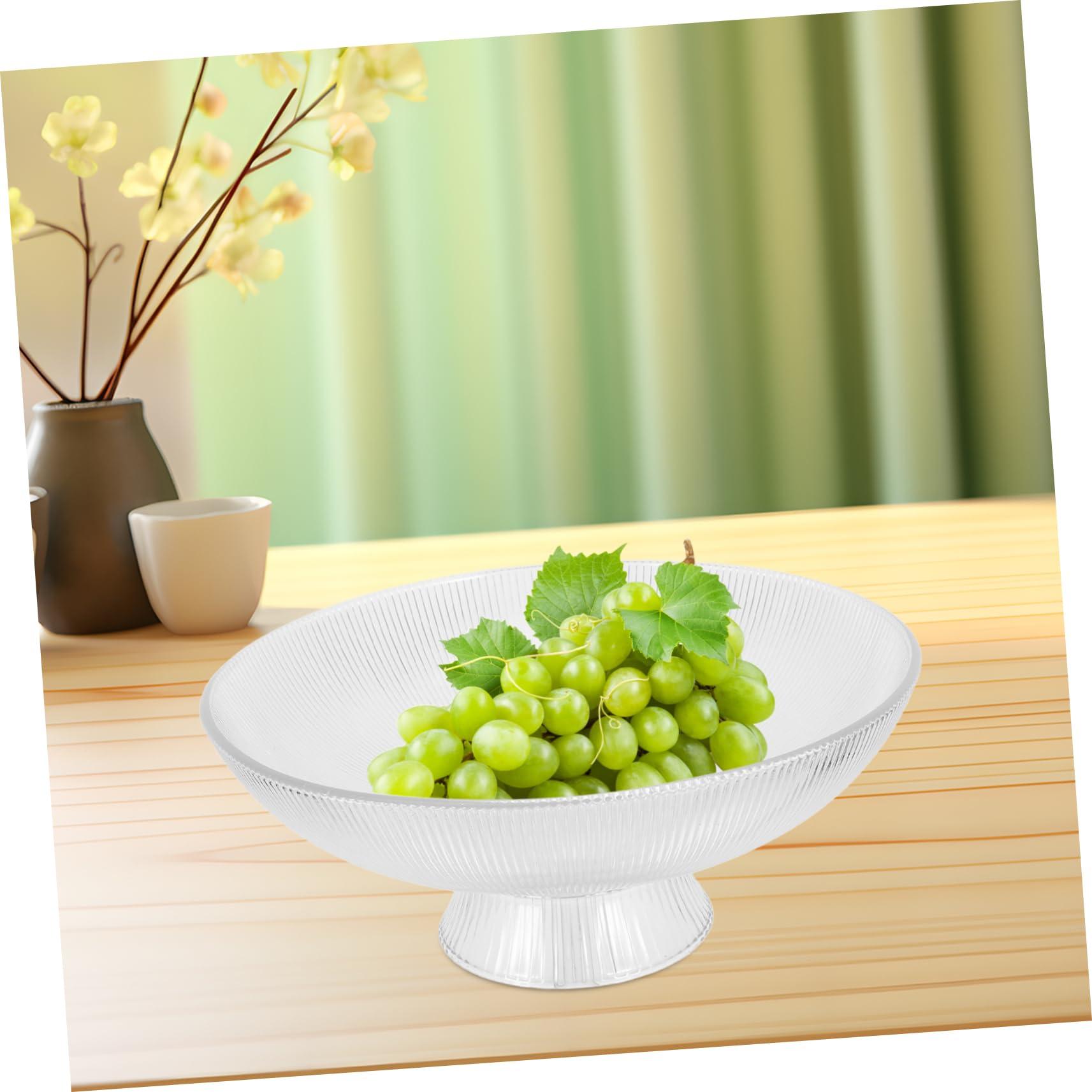 GRIRIW GRIRIW Footed Fruit Serving Plate Large Glass Bowl for Centerpiece Fruit Bowl in Kitchen