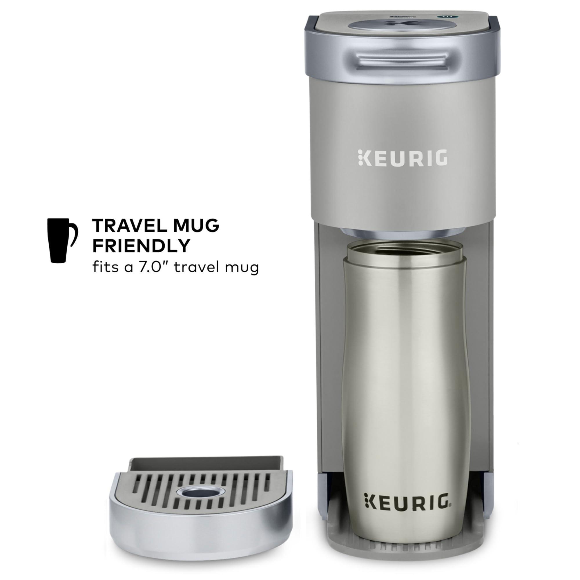Keurig Keurig K-Mini Plus Single Serve K-Cup Pod Coffee Maker, with 6 to 12oz Brew Size, Stores up to 9 K-Cup Pods, Travel Mug Friendly, Studio Gray