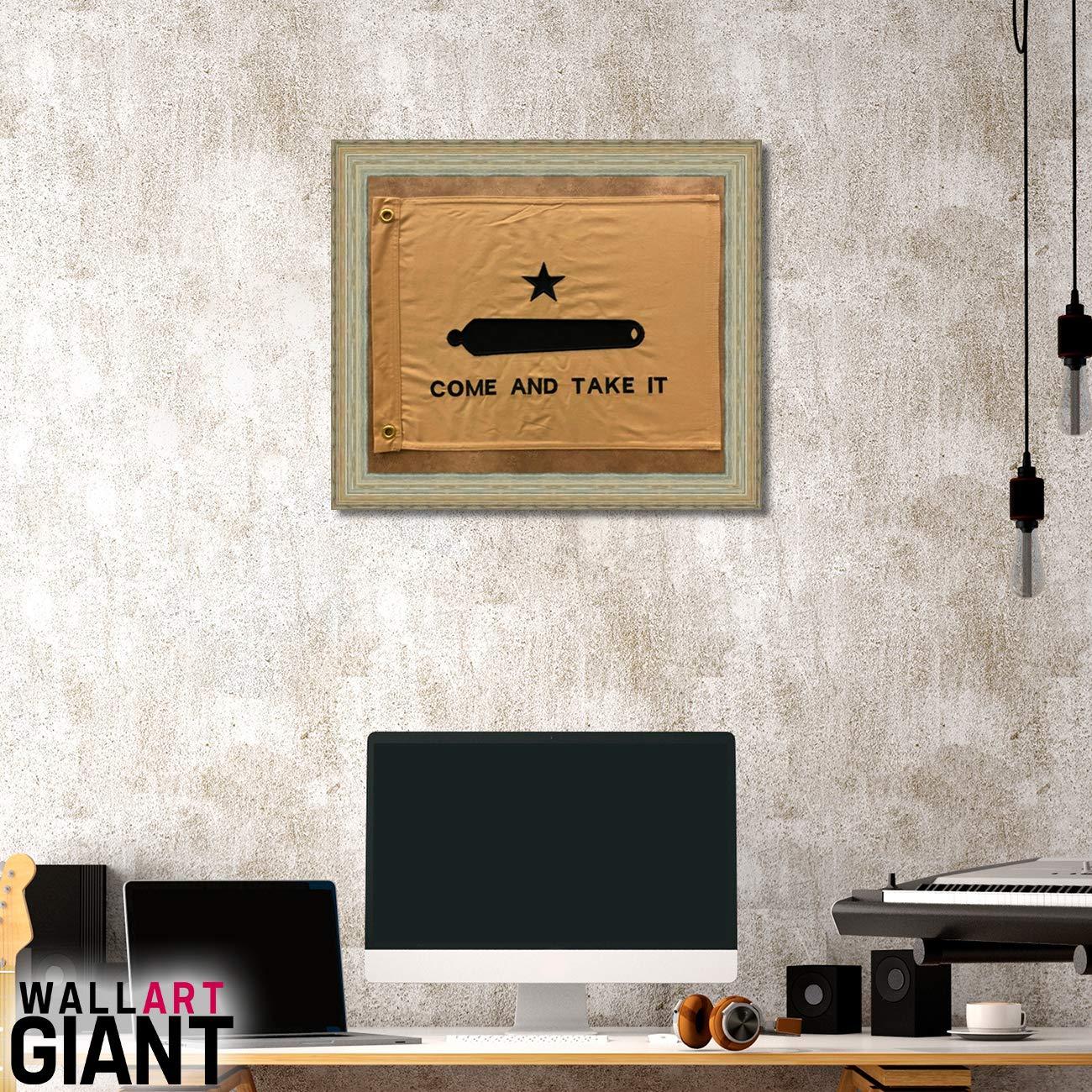 Wall Art Giant Come And Take It Flag With Grommets - Whitewash Frame