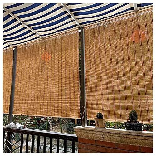 Suwooy Natural Bamboo Roller Blinds,60% Light Filtering Roll Up Shades,Retro Decorative Curtains,Indoor Outdoor Bamboo Blinds 45-150cm Wide,Roman Blinds,Breathable Sun Shades,WH-140x240cm/55x94in