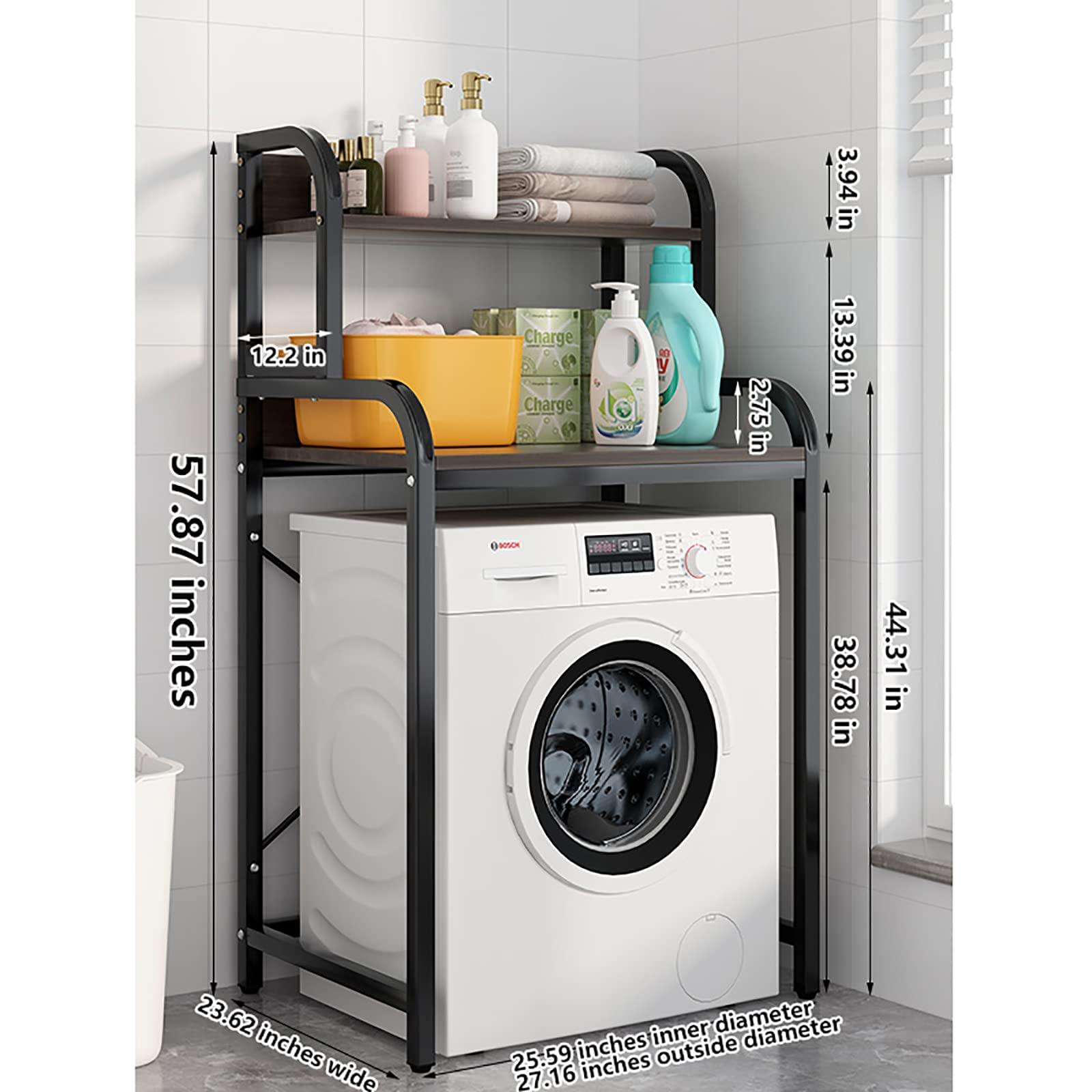 RAUKS Washing Machine Rack Toilet/Washing Machine Storage Rack 3 Tier Laundry Room Shelf Above, 3 Tier Laundry Room Rack, Washer Storage Utility Rack, Adjustable Bathroom Organization Space Saving