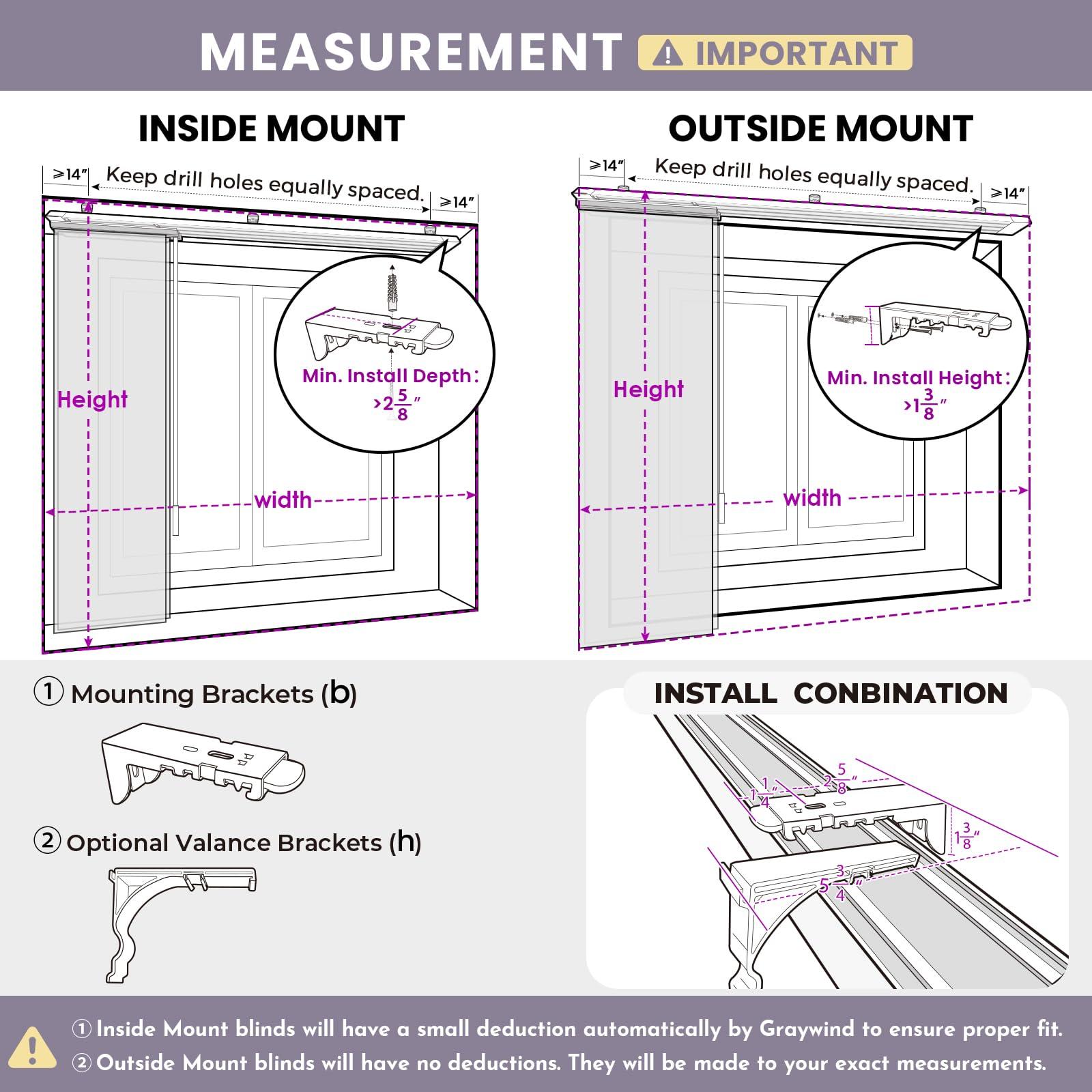 Graywind Graywind Manual Sliding Panels Natural Woven Panel Track Blinds Wand Control Window Blinds for Patio Sliding Glass Door Large Windows Width Up to 153", Custom Size (Terrazzo)