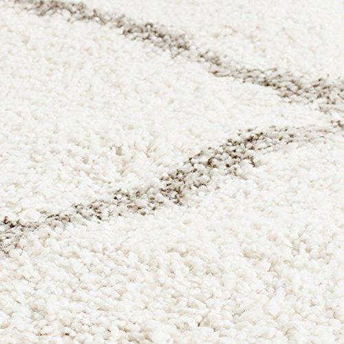 Safavieh SAFAVIEH Hudson Shag Collection Area Rug - 7' Square, Ivory & Grey, Modern Trellis Design, Non-Shedding & Easy Care, 2-inch Thick Ideal for High Traffic Areas in Living Room, Bedroom (SGH281A)