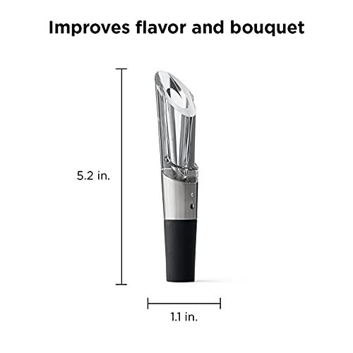 Rabbit Rabbit Wine Aerator and Pourer, 1.1 x 1.1 x 5.2 inches, Clear/Stainless Steel