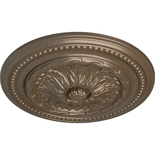 Ekena Millwork Ekena Millwork CM15CHWSS Chester Ceiling Medallion, 15 3/4\"OD x 1 7/8\"P (Fits Canopies up to 2 1/4\"), Hand-Painted Warm Silver