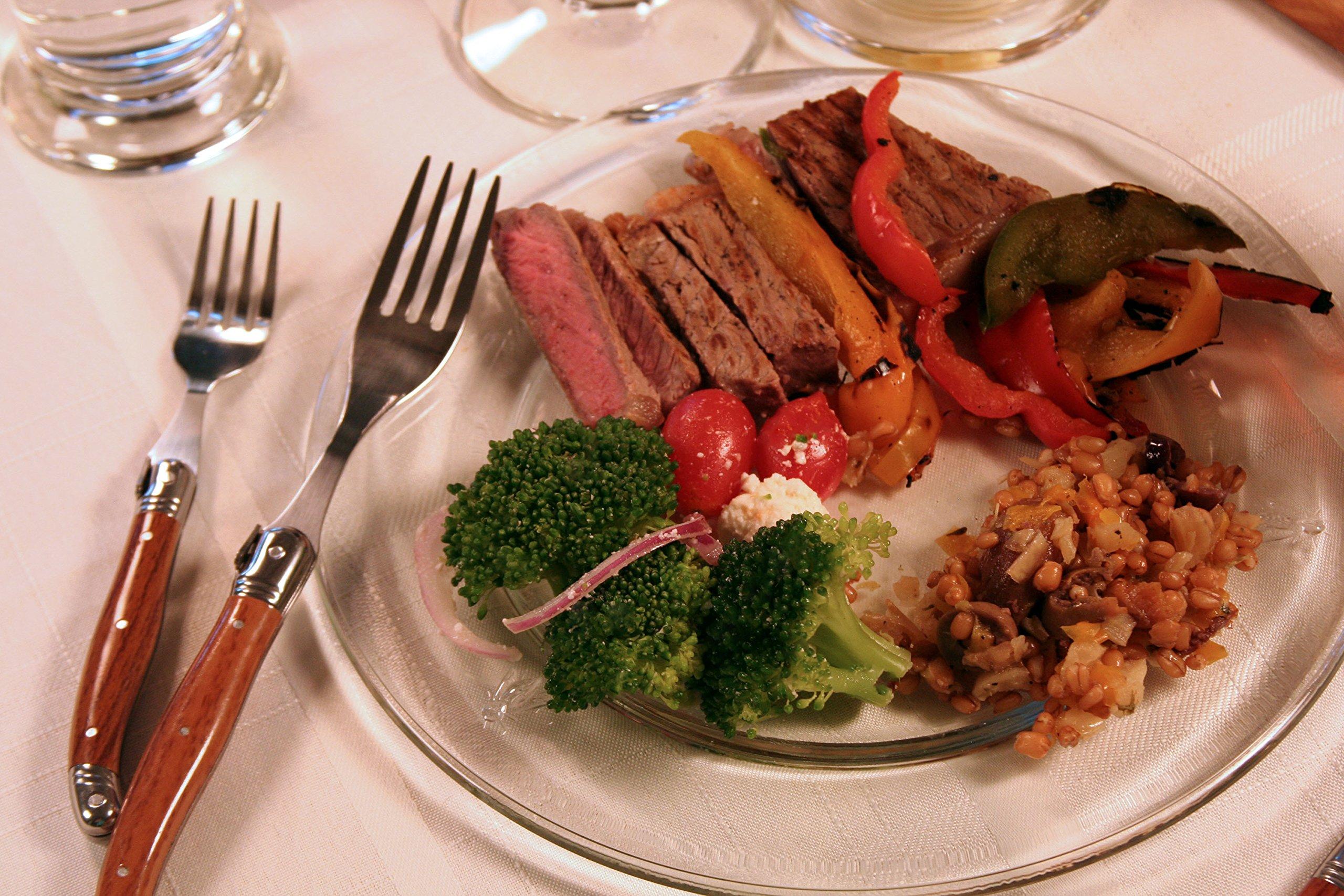 French Home 20 Piece Laguiole Flatware Set, Wood Grain