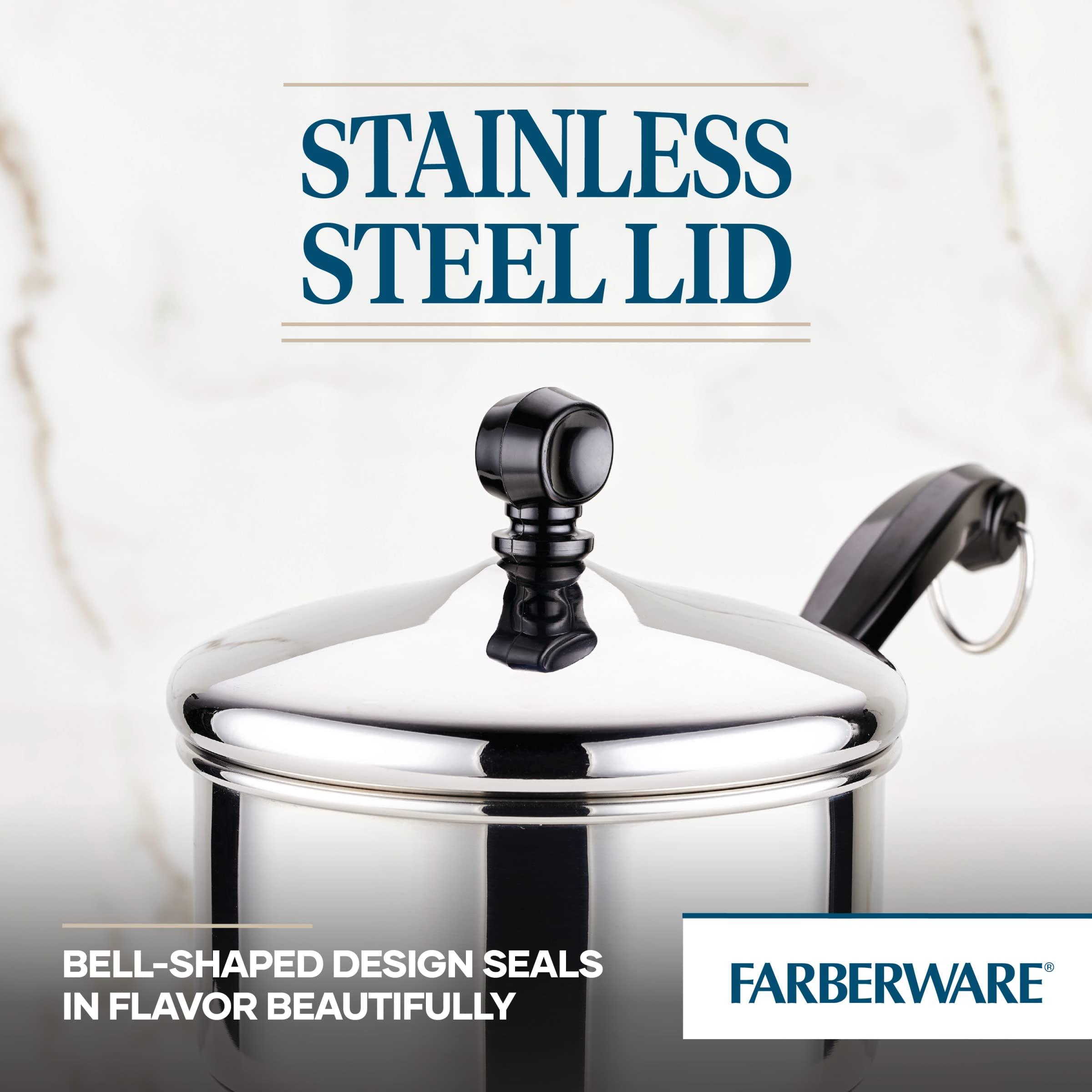 Farberware Farberware Classic Stainless Steel Sauce Pan/Saucepan with Lid, 1 Quart, Silver,50000,11.2\"D x 6.3\"W x 4.4\"H