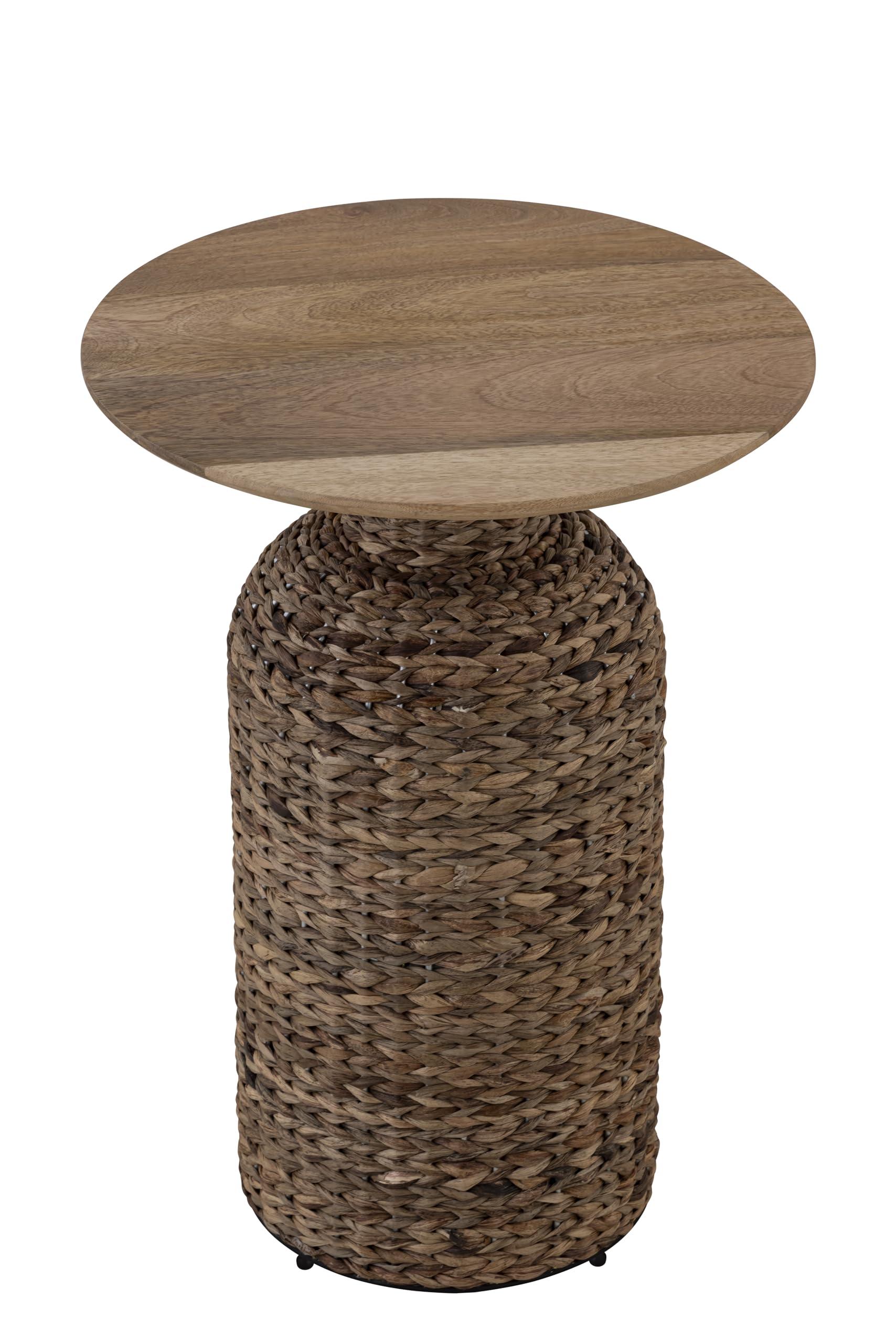 Canarm Canarm MANU Natural Wood and Seagrass Side Table, Brown