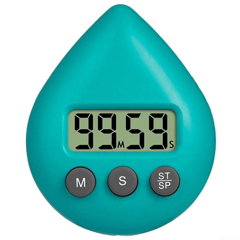 Drhomeam Kitchen Timer With Alarm Suction Cup Green Countdown Shower Timer Waterproof Digital Visual Large LCD Screen Display Loud Alarm For Cooking, Shower, Bathroom(green)