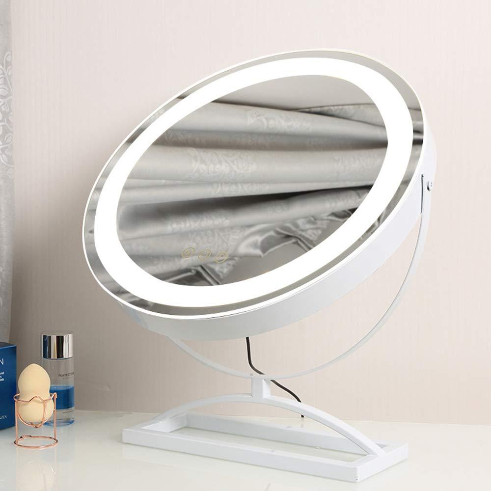 Bathroom mirror Modern and Simple Makeup Mirror with lamp Desktop LED lamp Desktop Charging Beauty Supplement Light Large Mirror Free 10 Times Mirror Gold White Black Rose Gold 3039,4049.2,5060cm