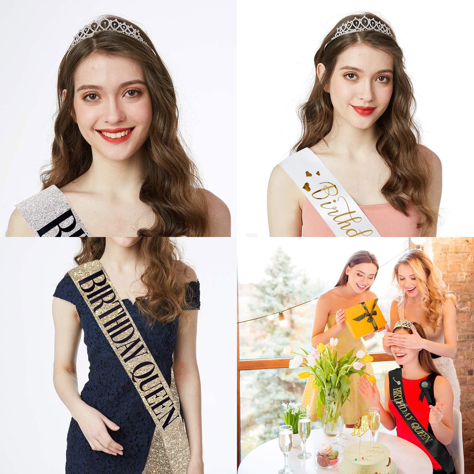 UVATAHONA UVATAHONA 21st Birthday Sash and Tiara, 21 & Fabulous Birthday Sash and Crown Set, Happy 21st Birthday Gifts for Party Favors Supplies and Decorations, Gold