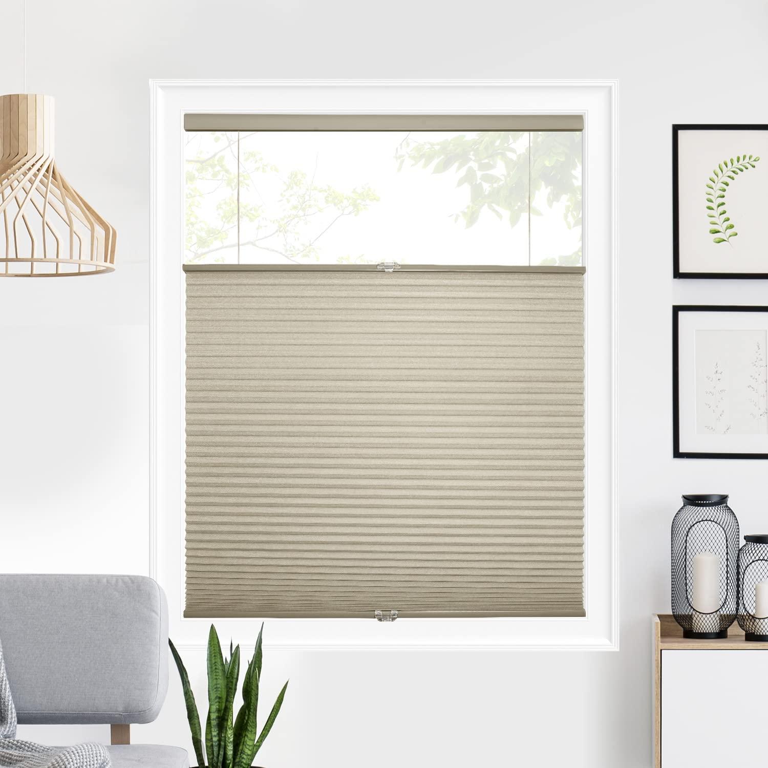 CHICOLOGY CHICOLOGY Cellular Shades, Top Down Bottom Up Shades, Custom Blinds for Windows, Window Shades for Home, Door Blinds, Window Coverings, Cellular Blinds, Latte (Light Filtering), 26" W x 48" H