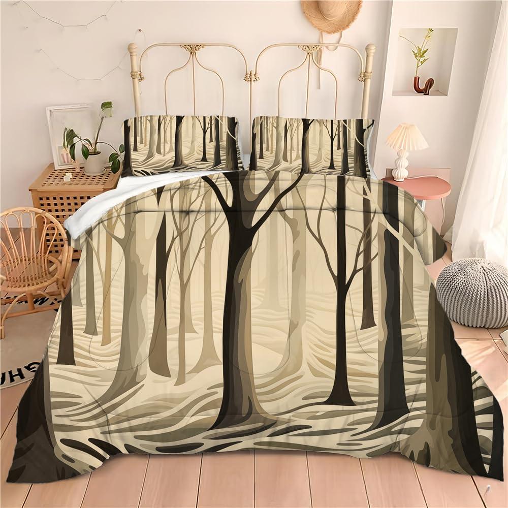 BIVVI BIVVI Tropical Comforter Set King Size Tropical Plant Palm Trees Bedding Set All Season Quilt King Size 1 Comforter with 2 Pillowcases