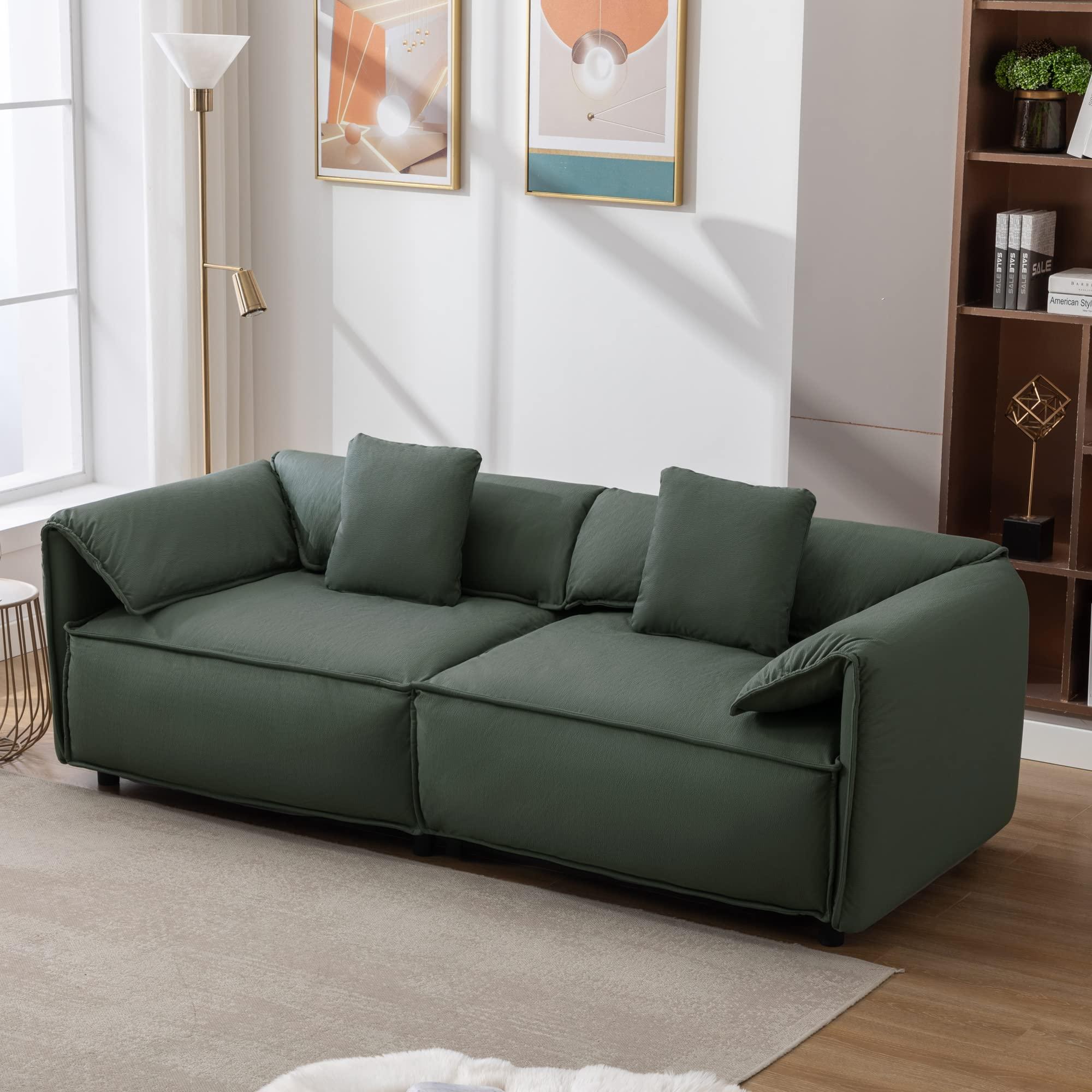 Hlcodca Hlcodca Luxury Modern Style Living Room Upholstery Sofa, Tech Cloth Sofa Couch for Homes and Apartments (Green/Tech Cloth)