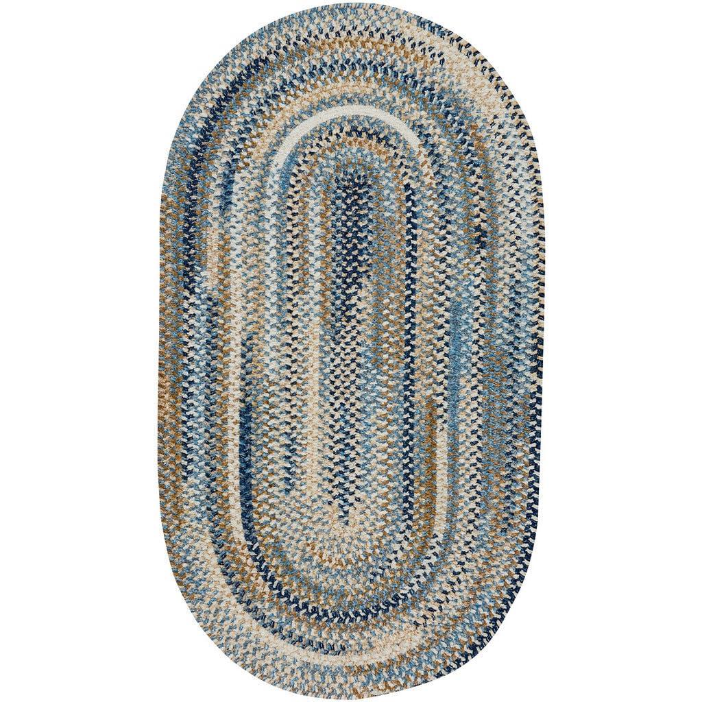 Capel Capel Rugs Habitat Braided Oval Area Rug, Blue, 27" x 48"