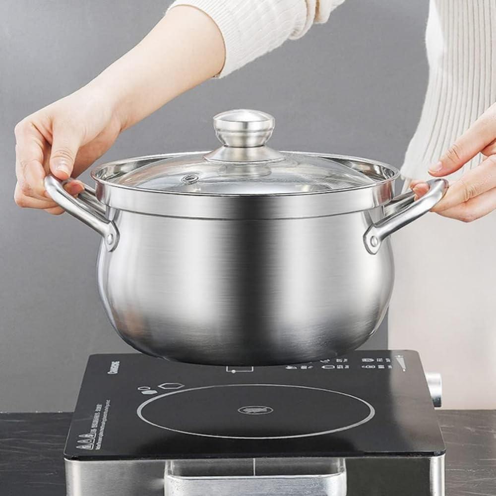 LRTYZBD LRTYZBD Stainless Steel Saucepan Stainless Steel Saucepan Stainless Steel Cookware Stockpot Induction Pot with Lid Kitchen Soup Pot Nonstick Stockpot 5L for Home Cooker Oven Pans Oven Pans