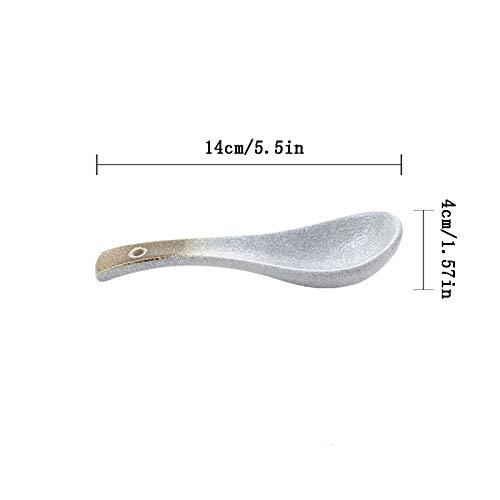 Lzeal Soup Spoons/Soup Ladle Multifunctional Chinese Ceramic Soup Spoon, Table Spoon, Cereal, Appetizer, Gravy,dumplings Mixed Edible Soup Spoon Ladles for Serving