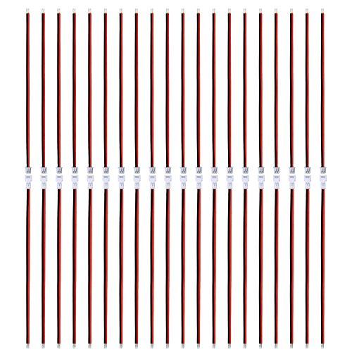 EBOOT eBoot 20 Pairs 1.25 mm JST 2 Pin Micro Electrical Male and Female Connector Plug with 10 cm Wire Cable