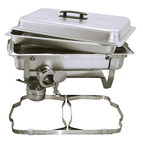 Tiger Chef TigerChef Chafing Dish Buffet Set - Chaffing Dishes Stainless Steel - 3 Sets of Chafers and Buffet Warmer Sets: 6 Chafing Gels, 3 Slotted Spoons and Foldable Frame - Food Warmers for Parties Buffets
