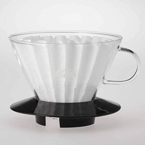 Kalita Kalita Wave Pour Over Coffee Dripper, Size 185?, Makes 16-26oz, Single Cup Maker, Heat-Resistant Glass, Patented & Portable