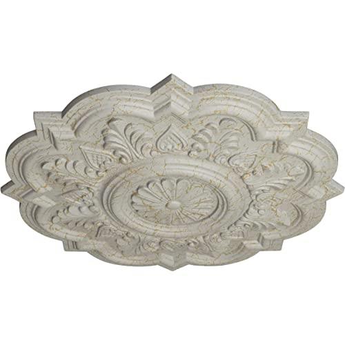 Ekena Millwork Ekena Millwork CM20DRPCC Deria Ceiling Medallion, 20 1/4\"OD x 1 1/2\"P (Fits Canopies up to 6\"), Hand-Painted Pot of Cream Crackle