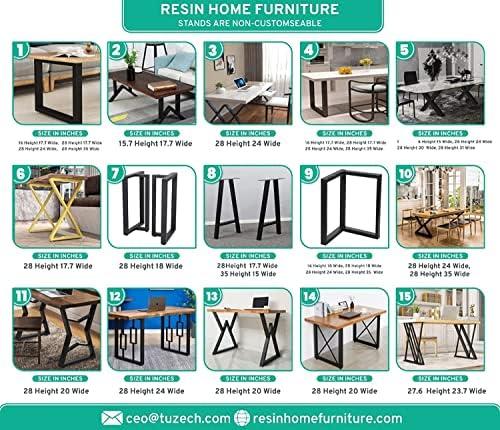 Treevona RESINHOMEFURNITURE Large Indoor Classic Live Edge Dining Table Epoxy Coffee Table Living Room Table for 2, 4, 6, 8 Epoxy Table Top Wooden Walnut Table Home Dcor (Without Stand, 36 x 24 Inches)