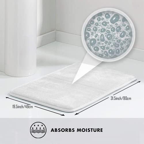 SXU Bath Mat Palm Tree Tropical Plant Stone Flower Washable Shower Rug for in Front of Bathtub Shower Room Rubber Bath Floor Rugs 16x24 Inch