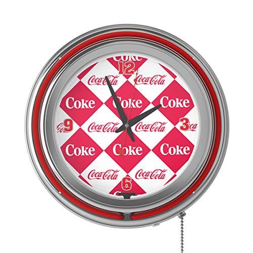 Trademark Gameroom Checker Coca Cola Neon Clock - Two Neon Rings