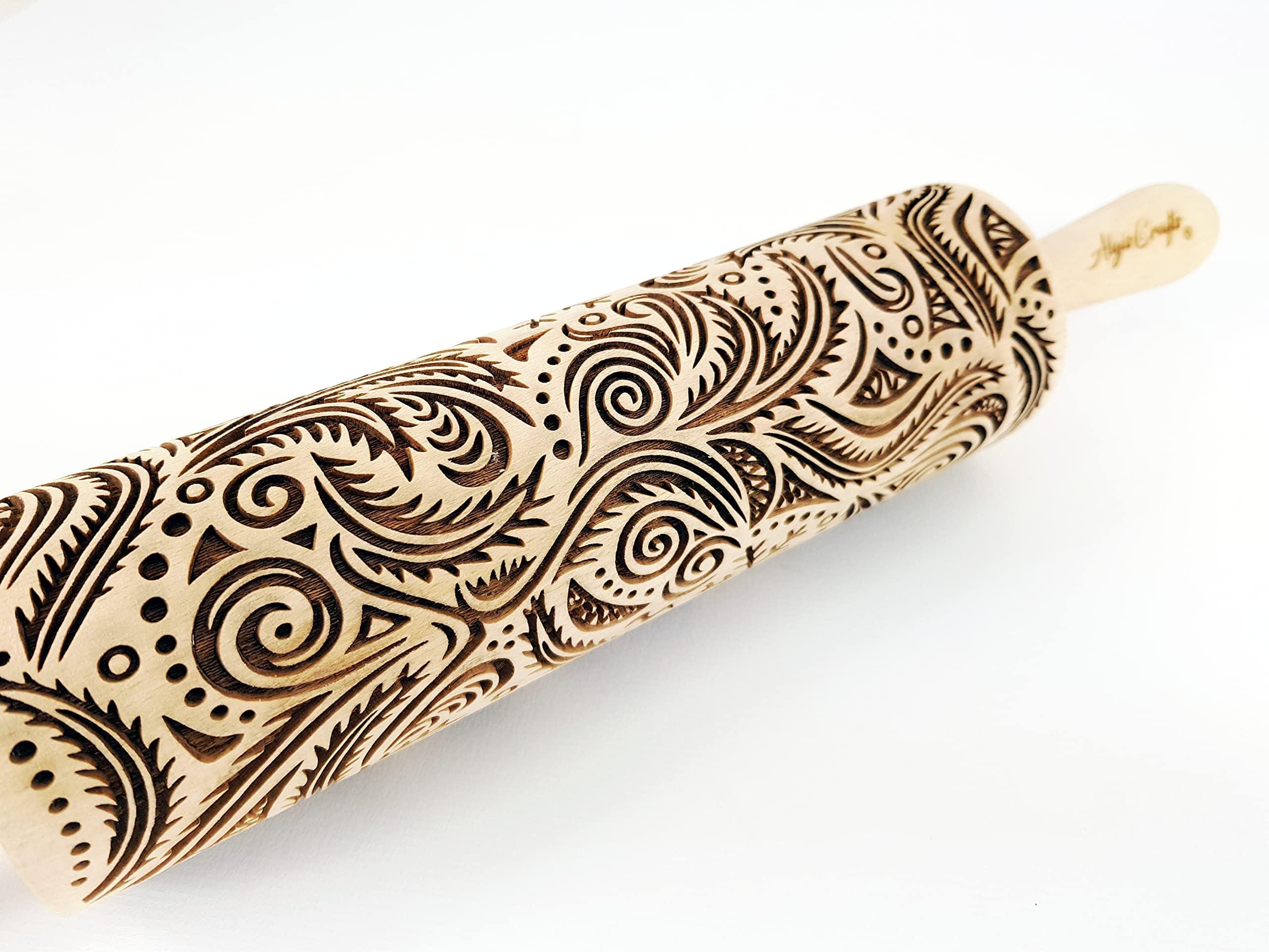 Algis Crafts Embossing Rolling Pin FROST for Christmas Cookies, Gingerbread, Shortbread by Algis Crafts