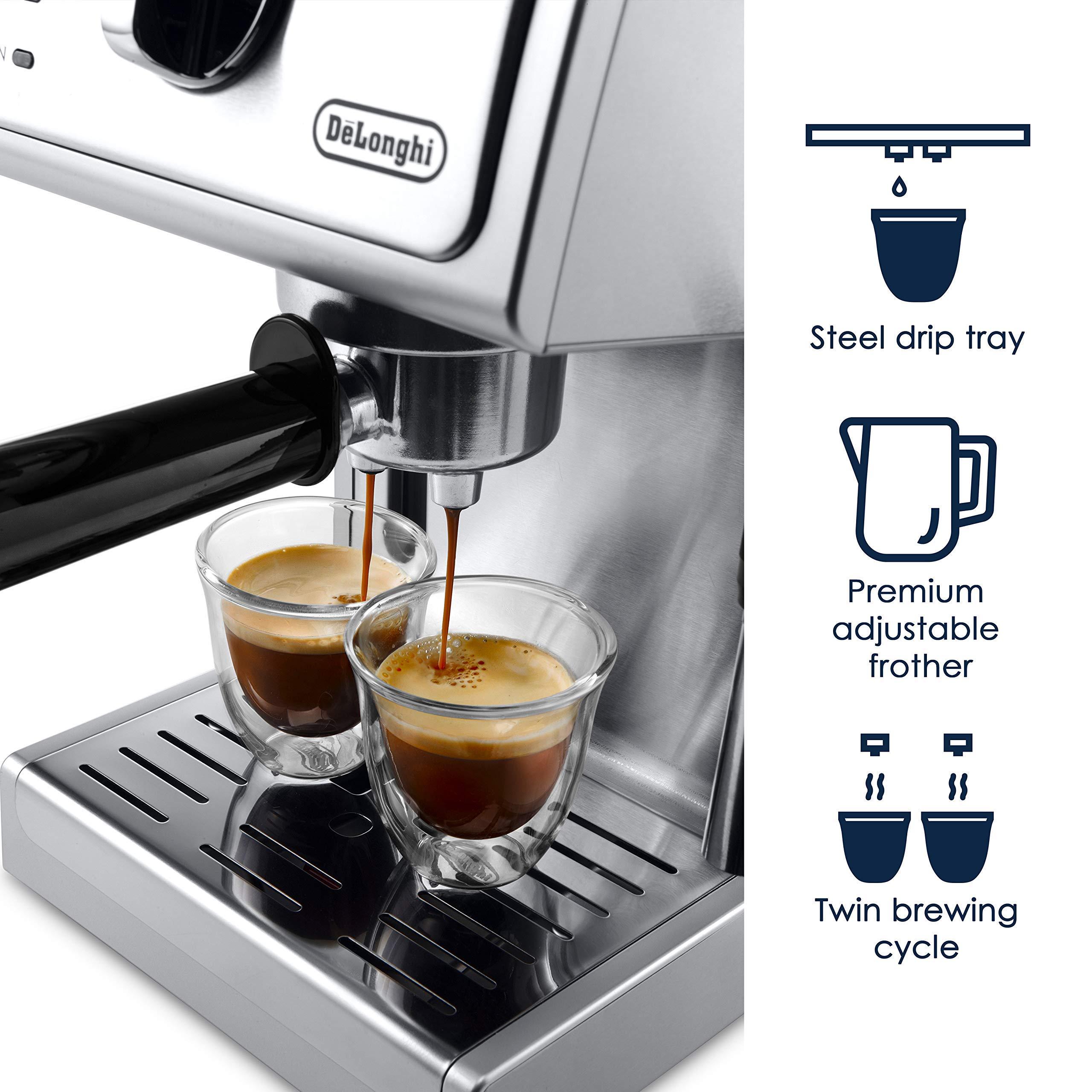 De'Longhi De'Longhi 15 Bar Pump Espresso and Cappuccino Machine with Premium Adjustable Frother, Stainless Steel, ECP3630