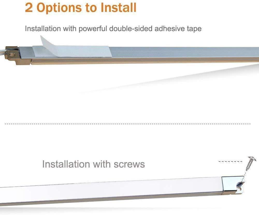 Cefrank Cefrank LED Display Lights, (4) Strip Light Bars for Display Case Shelf Showcase Bookshelf Kitchen Workbench, Plug-in Under Cabinet Lighting - (6000K, Cool White)