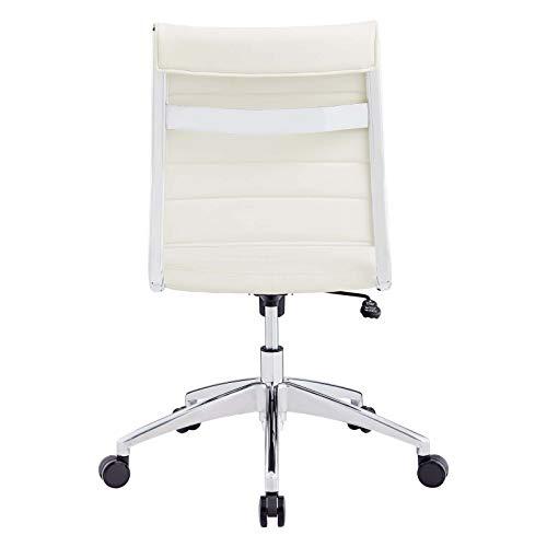 Modway Modway Jive Ribbed Armless Mid Back Swivel Conference Chair In White